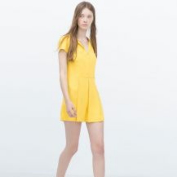 zara yellow jumpsuit